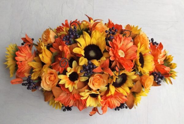 Sunflower & Orange Gerbera Top Table Arrangement