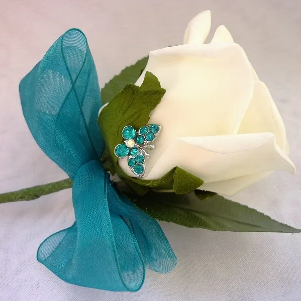 Artificial Butterfly Rose Buttonhole