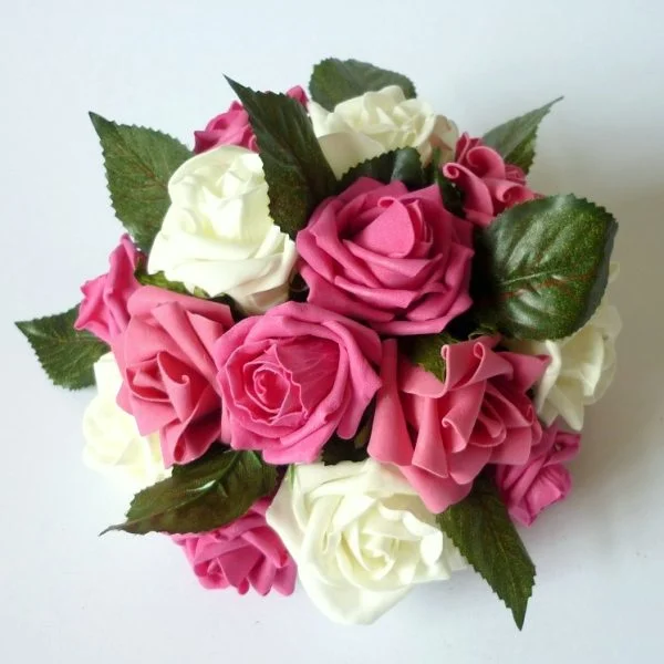 Bright Pink & Ivory Table Centrepiece