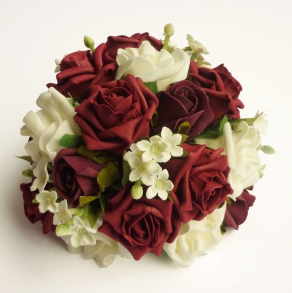 Burgundy & Ivory Jasmine Table Centrepiece