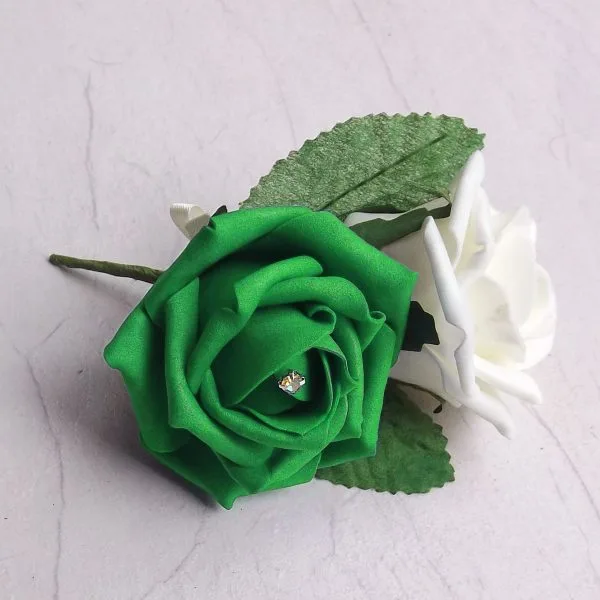 Artificial Wedding Flowers - Emerald Green Rose