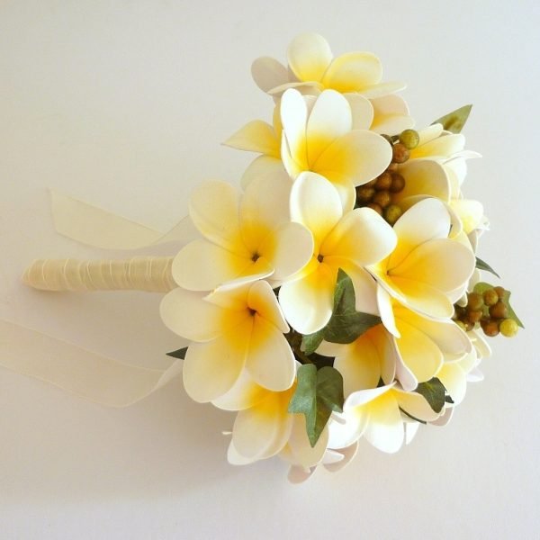 Frangipani Artificial Bridesmaid Bouquet