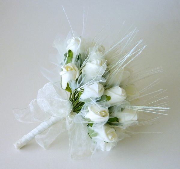 Ivory Glitter Artificial Brides Bouquet