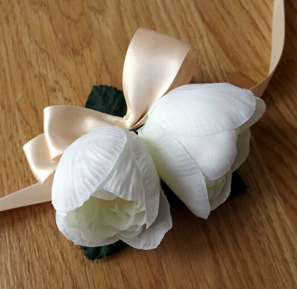 Ivory Silk Tulip Wrist Corsage