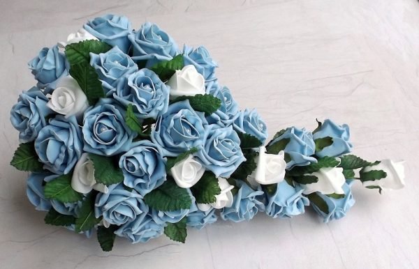 Light Blue and White Rose Shower