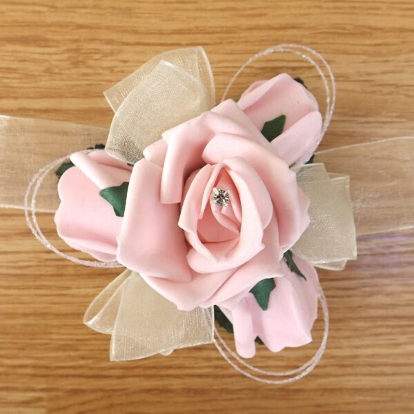 Light Pink Artificial Rose Wrist Corsage