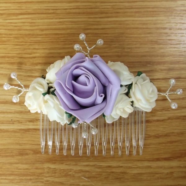 Lilac Rose Hair Comb