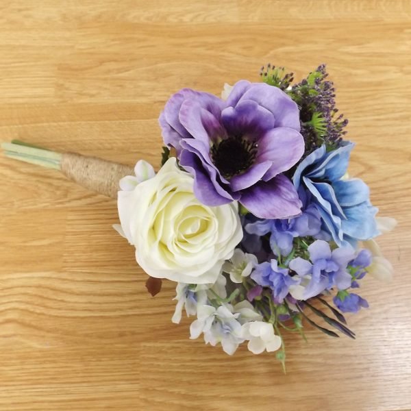 Lilac & Blue Wildflower Artificial Bridesmaid Bouquet