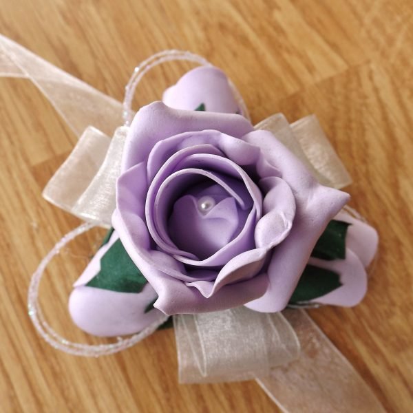 Lilac Artificial Rose Wrist Corsage