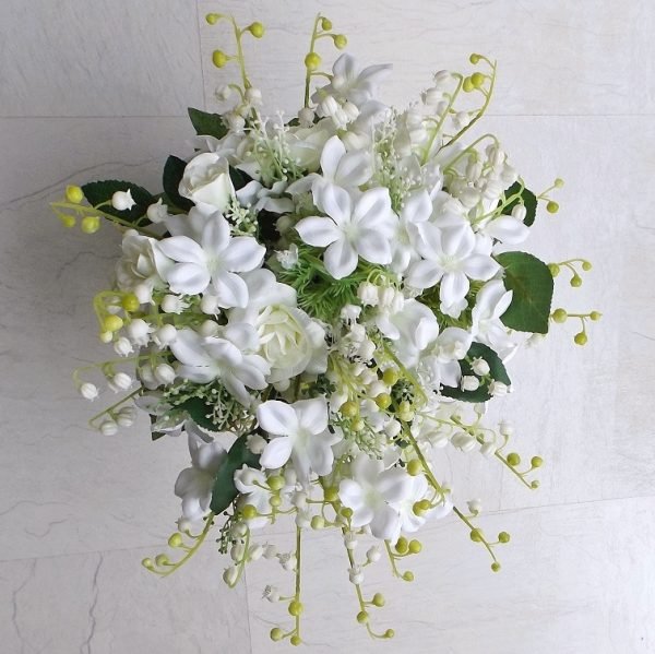 White Silk Jasmine & Lily of the Valley Brides Bouquet