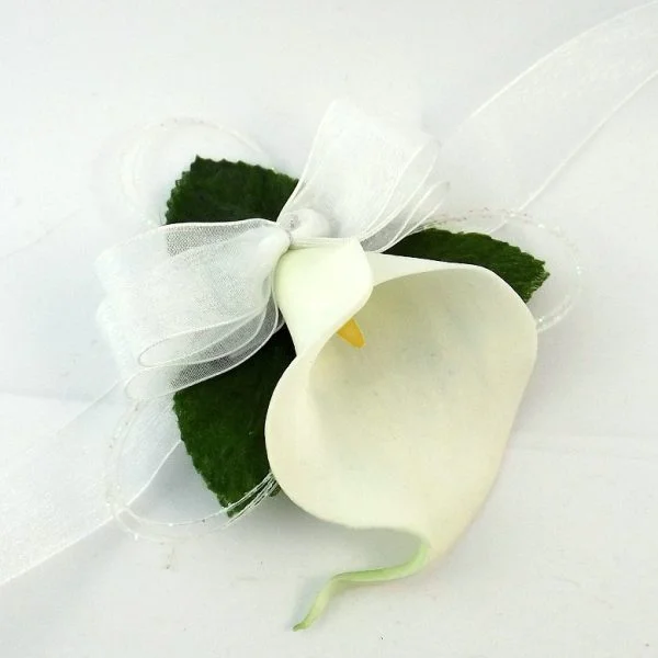 Ivory Calla Lily Wrist Corsage