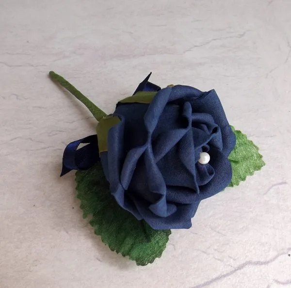 Artificial Wedding Flowers - Navy Rose