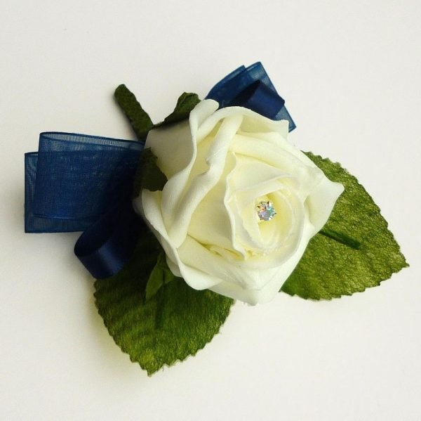 Artificial Navy Rose Buttonhole