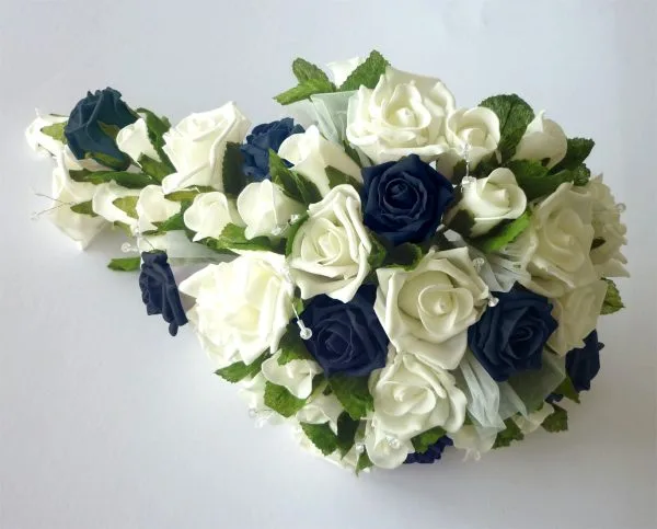 Navy & Ivory Rose Shower