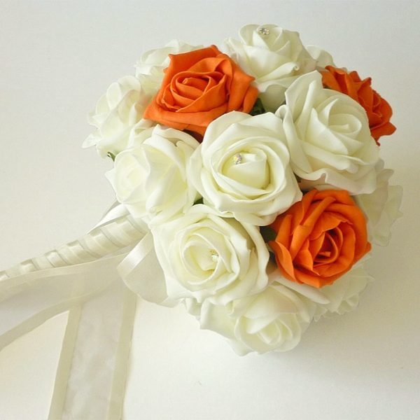 Artificial Wedding Flowers - Orange Rose