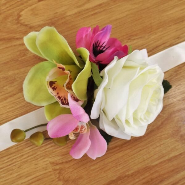 Orchid, Anemone and Rose Wrist Corsage