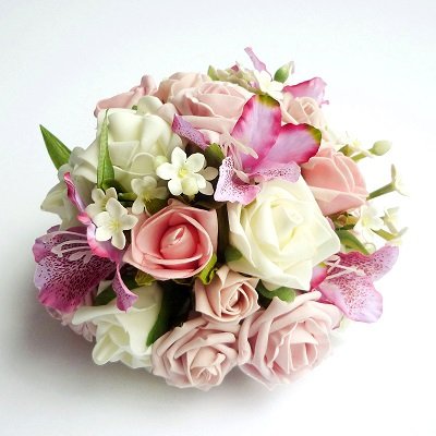 Light Pink & Ivory Alstroemeria Table Centrepiece