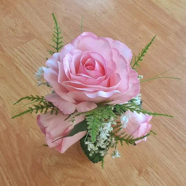 Pink Silk Rose Cake Topper