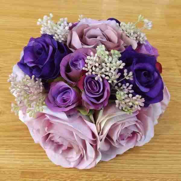 Artificial Wedding Flowers - Lilac & Purple Silk Rose