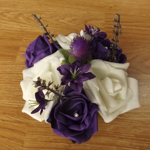 Purple Rose & Thistle Cake Topper