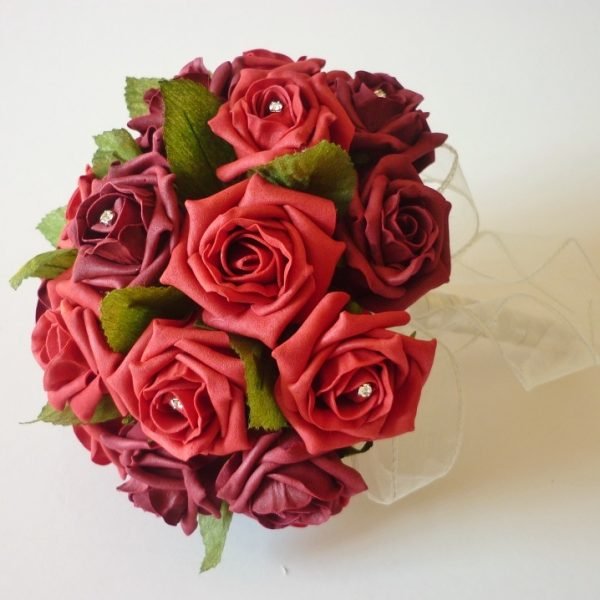 Red and Burgundy Brides Bouquet