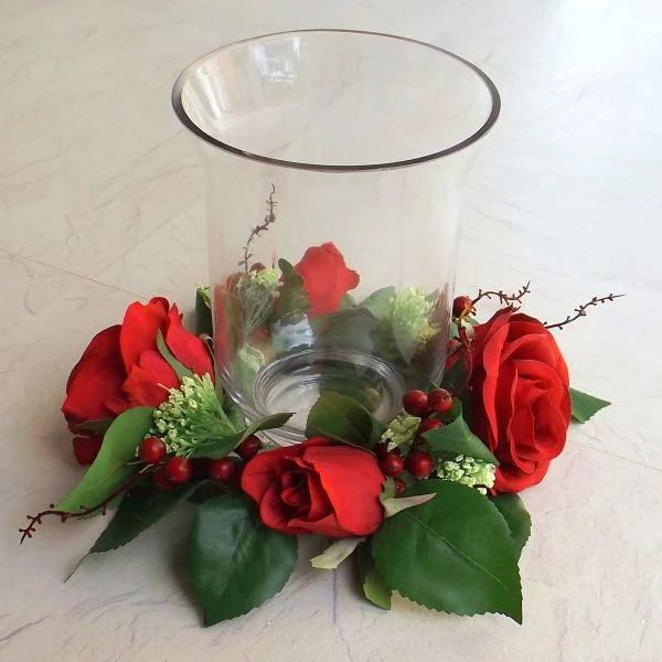 Red Rose & Berry Table Arrangement