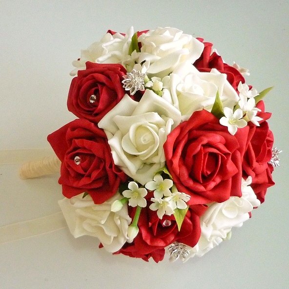 Red Jasmine Artificial Brides Bouquet