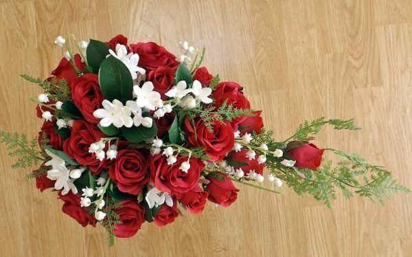 Red Silk Rose & Jasmine Brides Shower