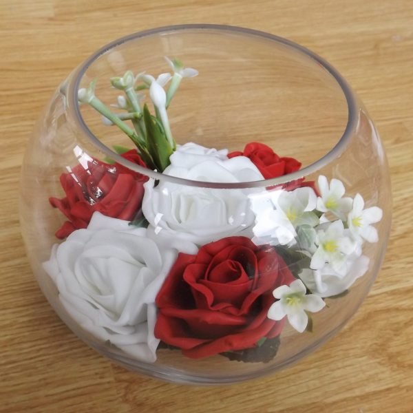 Red & White Jasmine Fishbowl Centrepiece