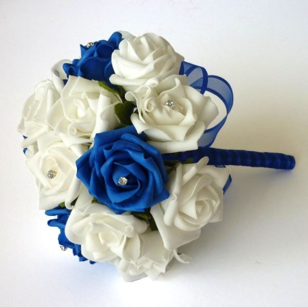 Royal Blue Artificial Bridesmaid Bouquet