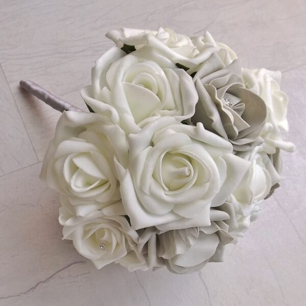 Artificial Wedding Flowers - Silver Rose