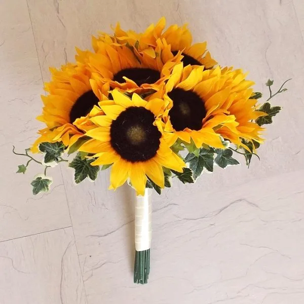 Sunflower & Ivy Artificial Brides Bouquet