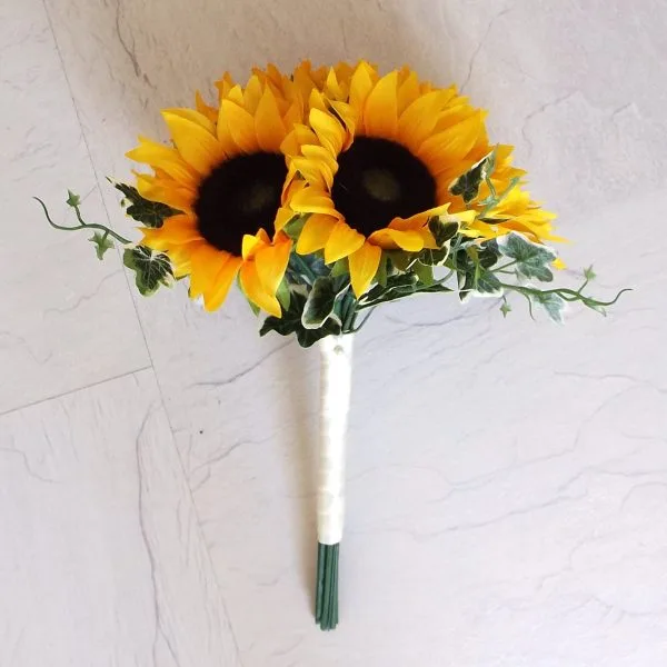 Sunflower & Ivy Artificial Bridesmaid Bouquet