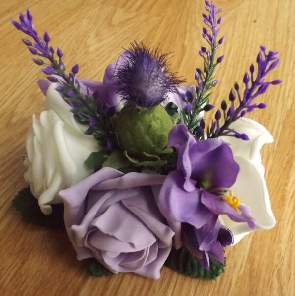 Lilac Rose & Thistle Cake Topper