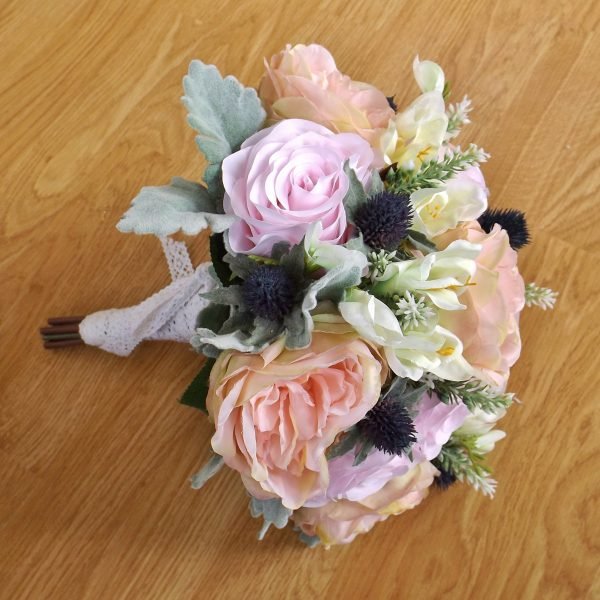 Thistle, Peony & Rose Brides Bouquet