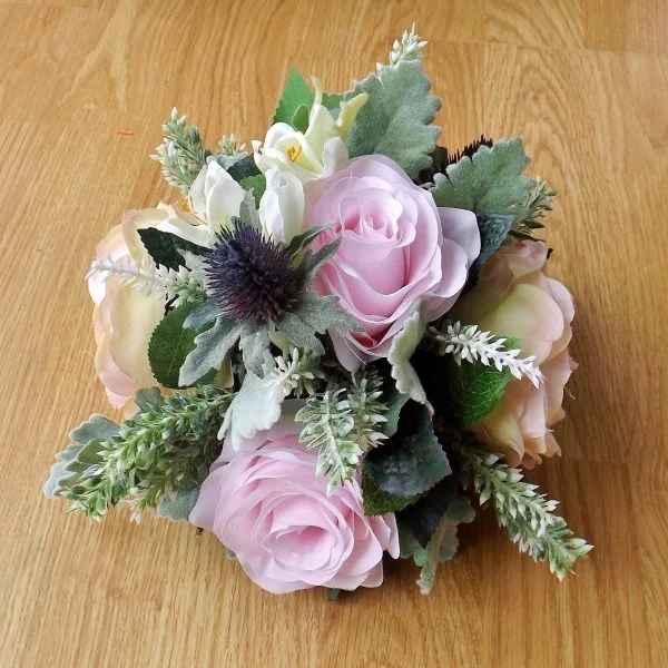 Thistle & Peony Silk Flower Centrepiece