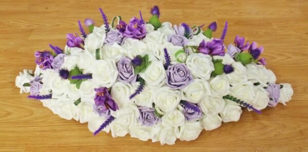 Lilac & Ivory Rose, Thistle, Heather Top Table Arrangement