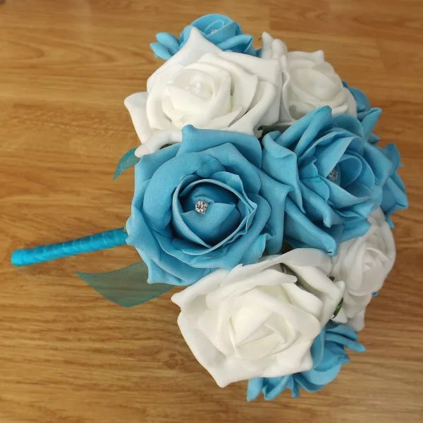 Turquoise Artificial Bridesmaid Bouquet