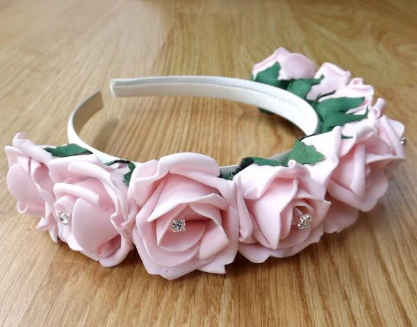 Light Pink Artificial Rose Hairband