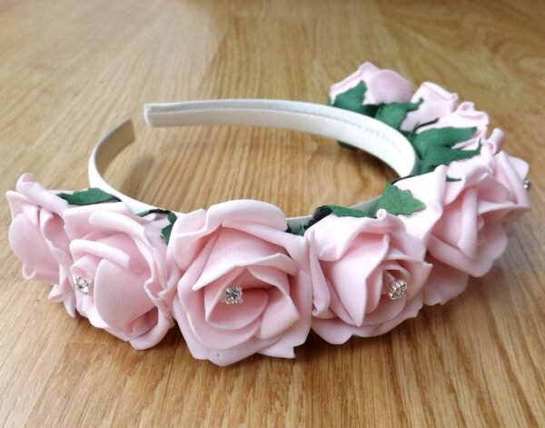 Light Pink Artificial Rose Hairband