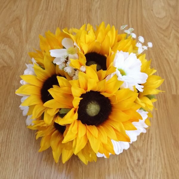 Silk Sunflower & Daisy Table Centrepiece