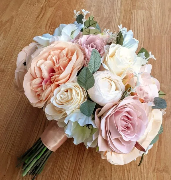 Vintage Peach & Pink Brides Bouquet