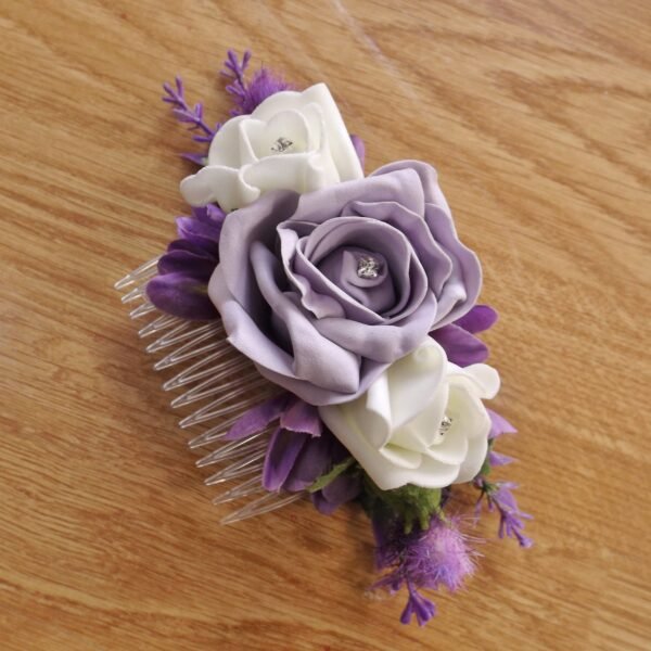 Lilac Rose, Thistle & Freesia Hair Comb