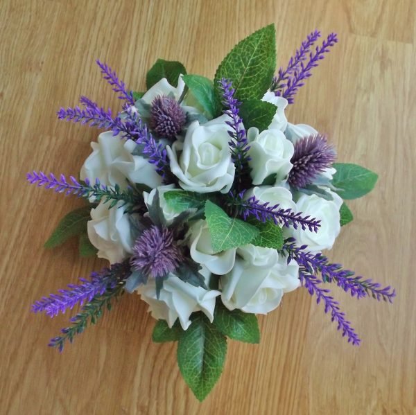 Thistle & Heather Artificial Table Centrepiece