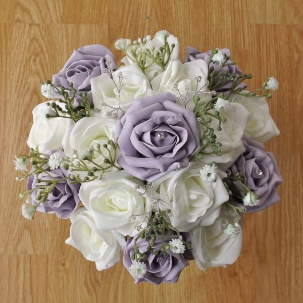 Lilac Rose & Gypsophila Artificial Bridesmaid Bouquet