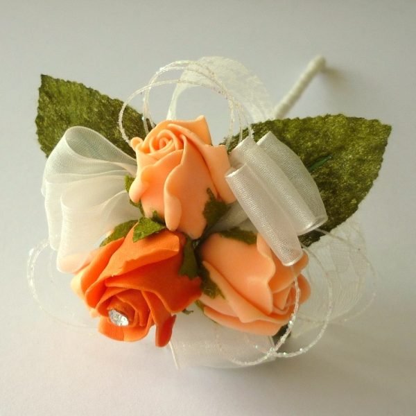 Orange and Apricot Flower Girl Wand