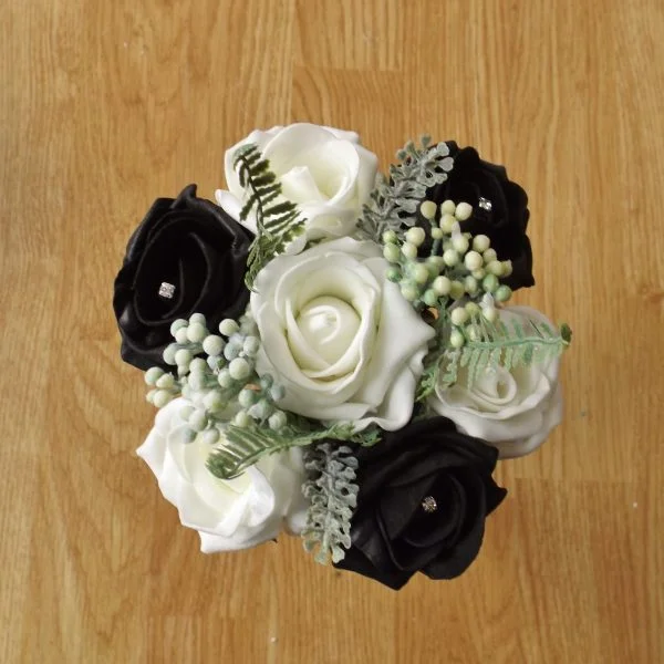 Black Rose & Fern Child's Bouquet