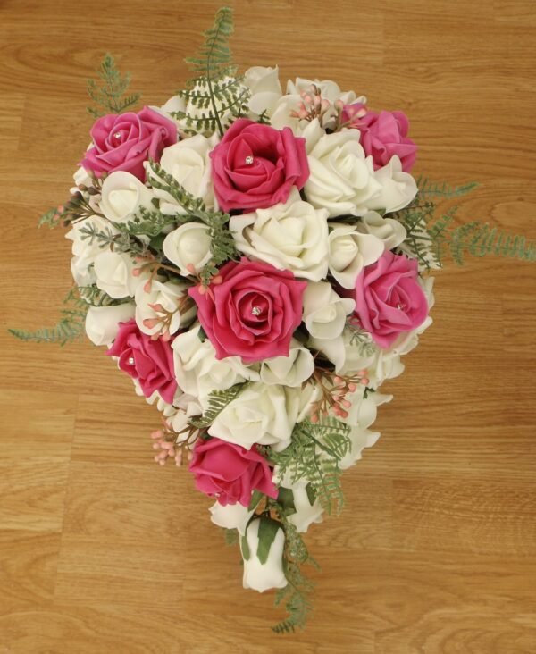 Bright Pink Rose & Fern Brides Shower