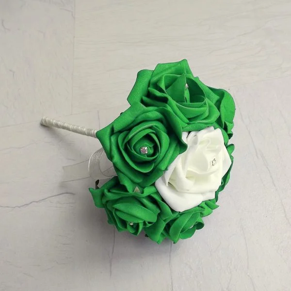 Artificial Wedding Flowers - Emerald Green Rose