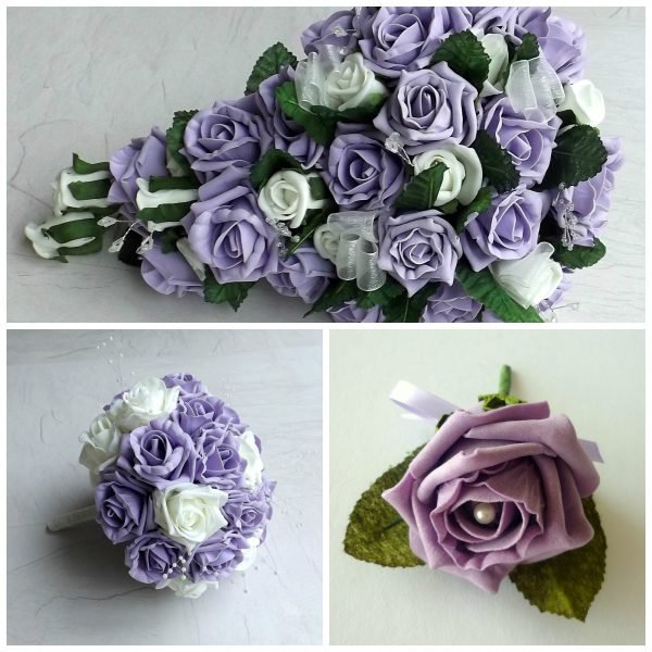 Artificial Wedding Flowers - Lilac Rose